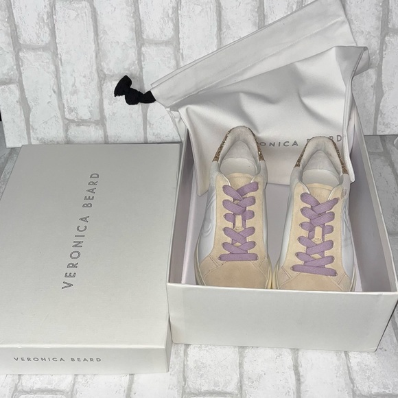 NWT VERONICA BEARD Geri Colorblock Leather & Suede Sneakers size 6.5 - Picture 13 of 13